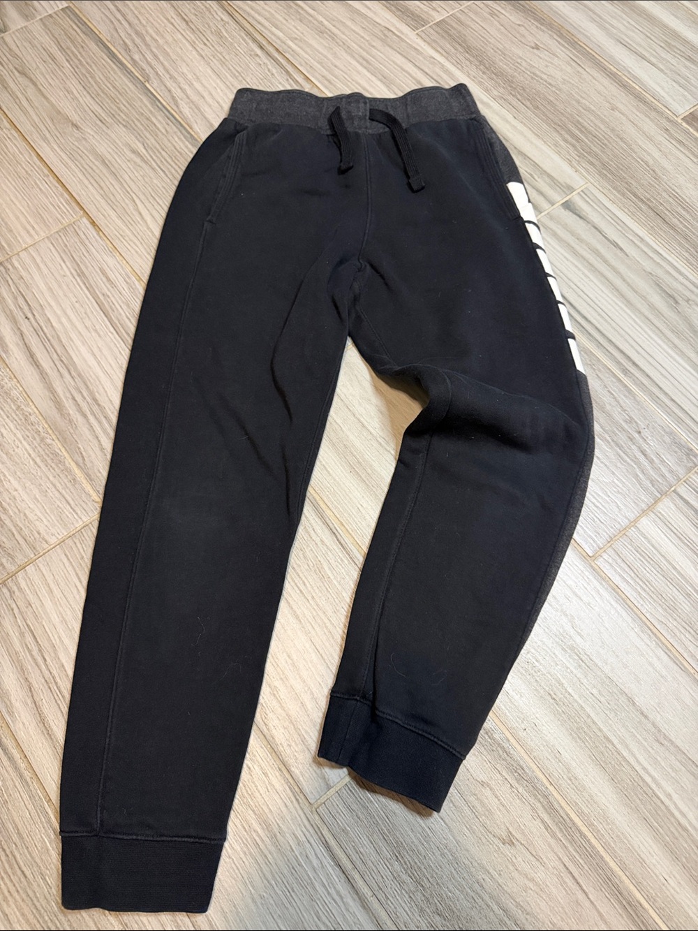 Black Kids Jogger Sweatpants with Side Graphic